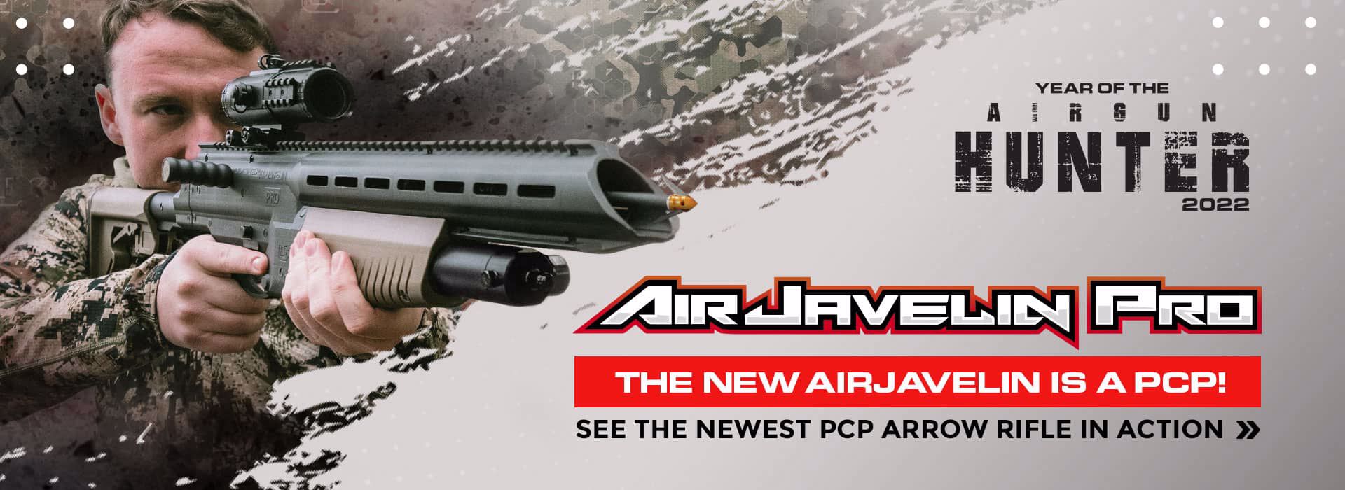 Year of the Airgun Hunter: The Umarex AirJavelin Pro. The New AirJavelin is a PCP. See the Newest PCP Arrow Rifle in Action!
